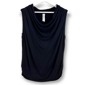 Kische black sleeveless top with cowl‎ neck size L